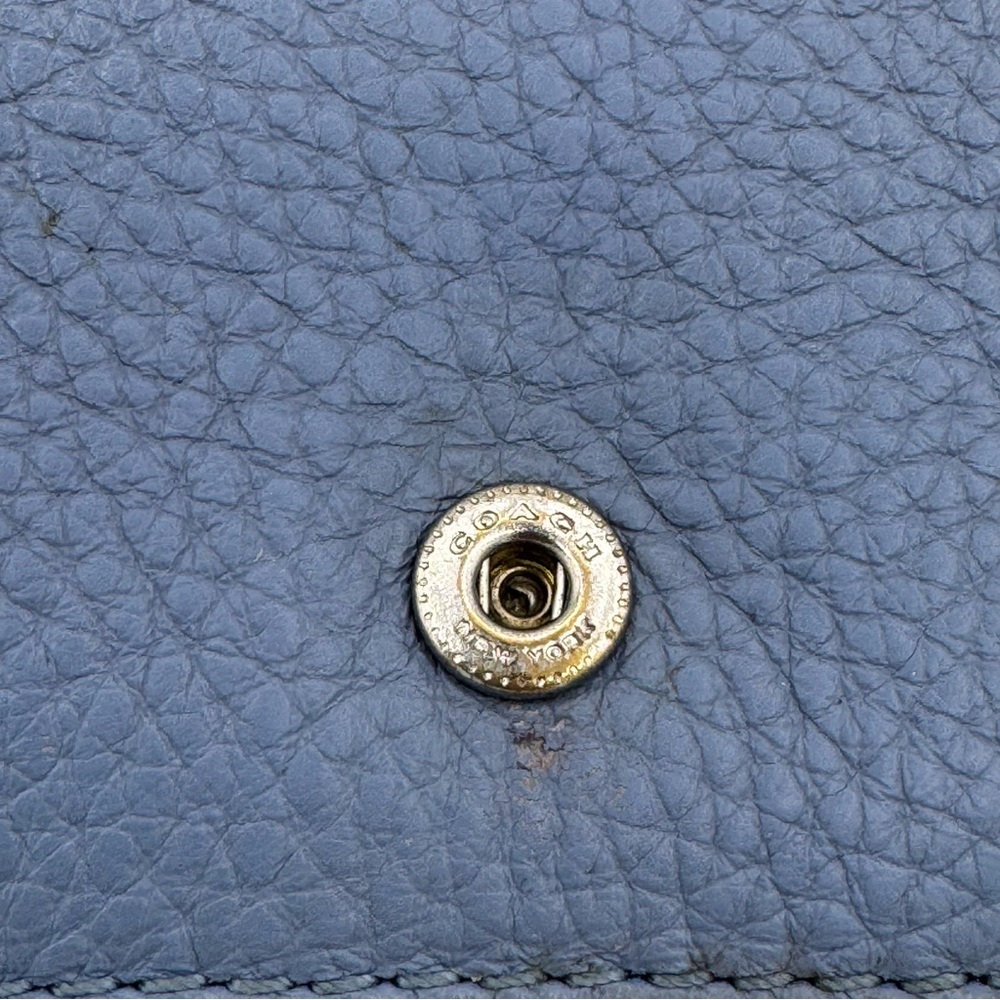 Coach Hayden Foldover Crossbody Clutch Bag Cornflower Blue Pebbled Leather - Picture 10 of 16